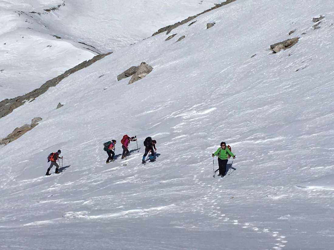 Impegnativo canalino prima del passo ovest del Chersogno Impegnativo canalino prima del passo ovest del Chersogno