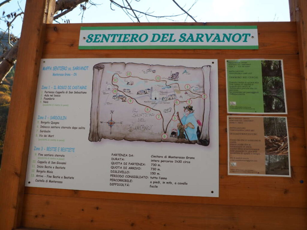 Sentiero Servanot- Monterosso Grana – VAL GRANAMappa