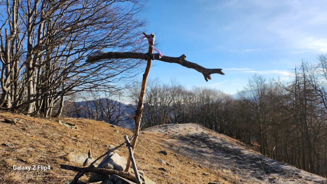 Croce in legno Testa di Peitagù - Escursione ad anello da Aisone alla Testa di Peitagù al Monte Corso del Cavallo