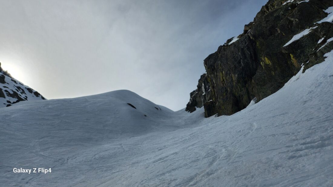 Tratto finale canalone Ultimo trattto del canalone Blama Ghiliè destro